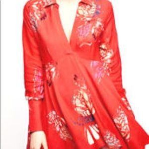 NWOT Free People Field of butterflies Hi-Low Tunic
